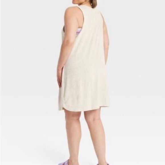 Women's Terry Tank Dress - A New Day Tan size 3X - Picture 2 of 9